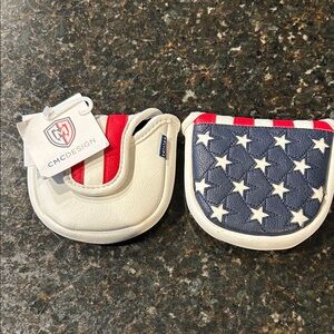 CMC Design Americana Mallet Putter Head Cover w Magnetic Closure NWT Pair